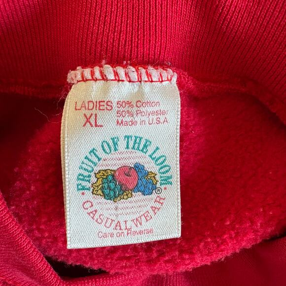 American Vintage Fruit of the Loom Red Crewneck Sweatshirt - Women's Size XL - Picture 4 of 5